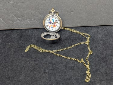 Mickey Mouse-Donald Duck, Pocket Watch, New, Works Great, Nice Gift!