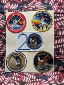 Sleeve of 5 Rare Original NASA Crew Designed Patches All Mint
