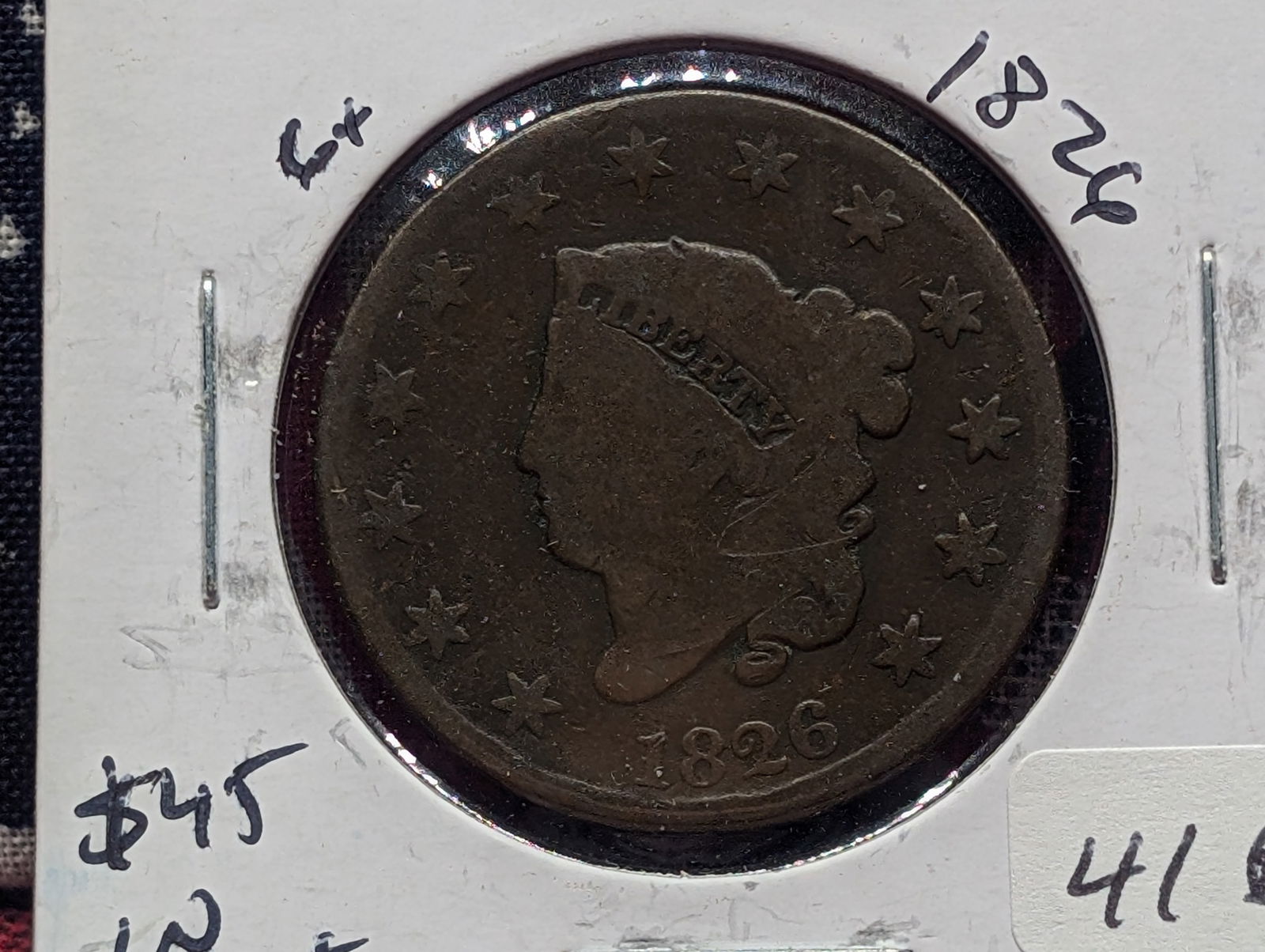 1826 Matron Head Large Cent - 199 Years Old! - Lower Mintage! (1 of 3)