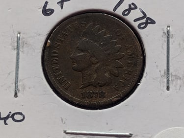 1878 Indian Head Penny - Better 1870's date!