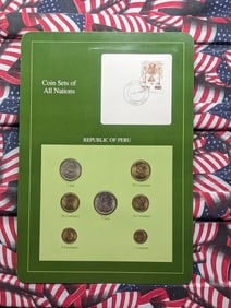 Republic of PERU, Coin Set, Sealed, Including Stamp