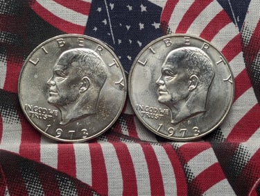 Lot of (2) 1973-S 40% Silver Uncirculated Eisenhower Dollars