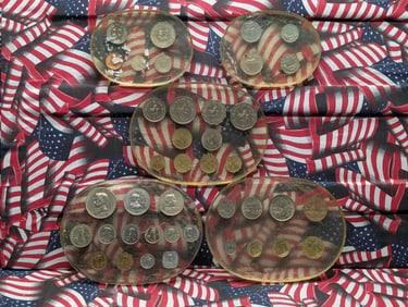 5 - Paperweights With Foreign Coins.