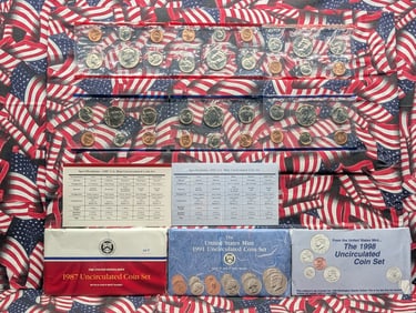 1987-P&D, 1991-P&D & 1998-P&D Uncirculated Sets w/Original Packaging & C.O.A.'s! - (30 Coins)