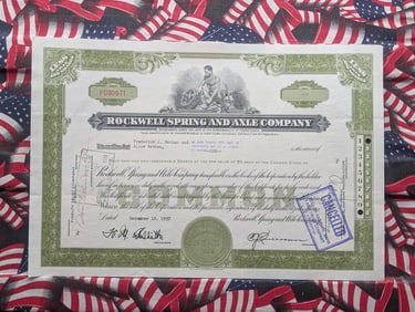 1967 Rockwell Spring & Axle Company Stock Cert. TOUGH