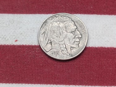 1936, XF-AU, Bold Details, Full Horn, Buffalo Nickel, 89 Years Old