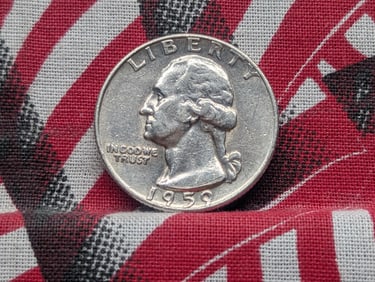 1959 D, AU-UNC, 90% Silver, Washington Quarter, 66 Years Old