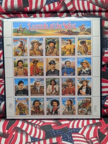Sleeve of "Legends of The West" Stamps All MOGNH
