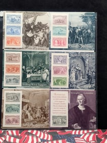 Sleeve of Six Complete Set Voyagers of Columbus Stamps All MOGNH
