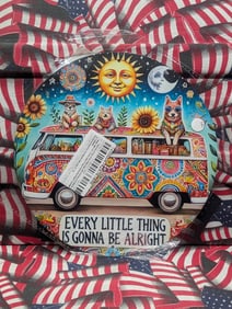 Hippy Days-VW Van, Metal Sign, 7.75x7.75 Inches-Dinner Plate Size, Perfect For Man Cave, Garage,