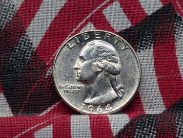 1964-D, UNC, 90% Silver, Washington Quarter, 61 Years Old