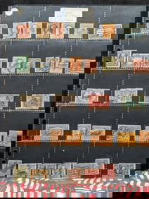 Sheet of Extremely Rare Late 1800's U.S. Stamps