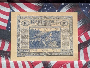 1920, UNC-CRISP, Austria 10 HELLER Note, 105 Years Old!