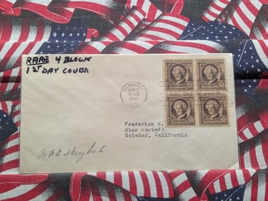 Rare Four Block First Day Cover Mint