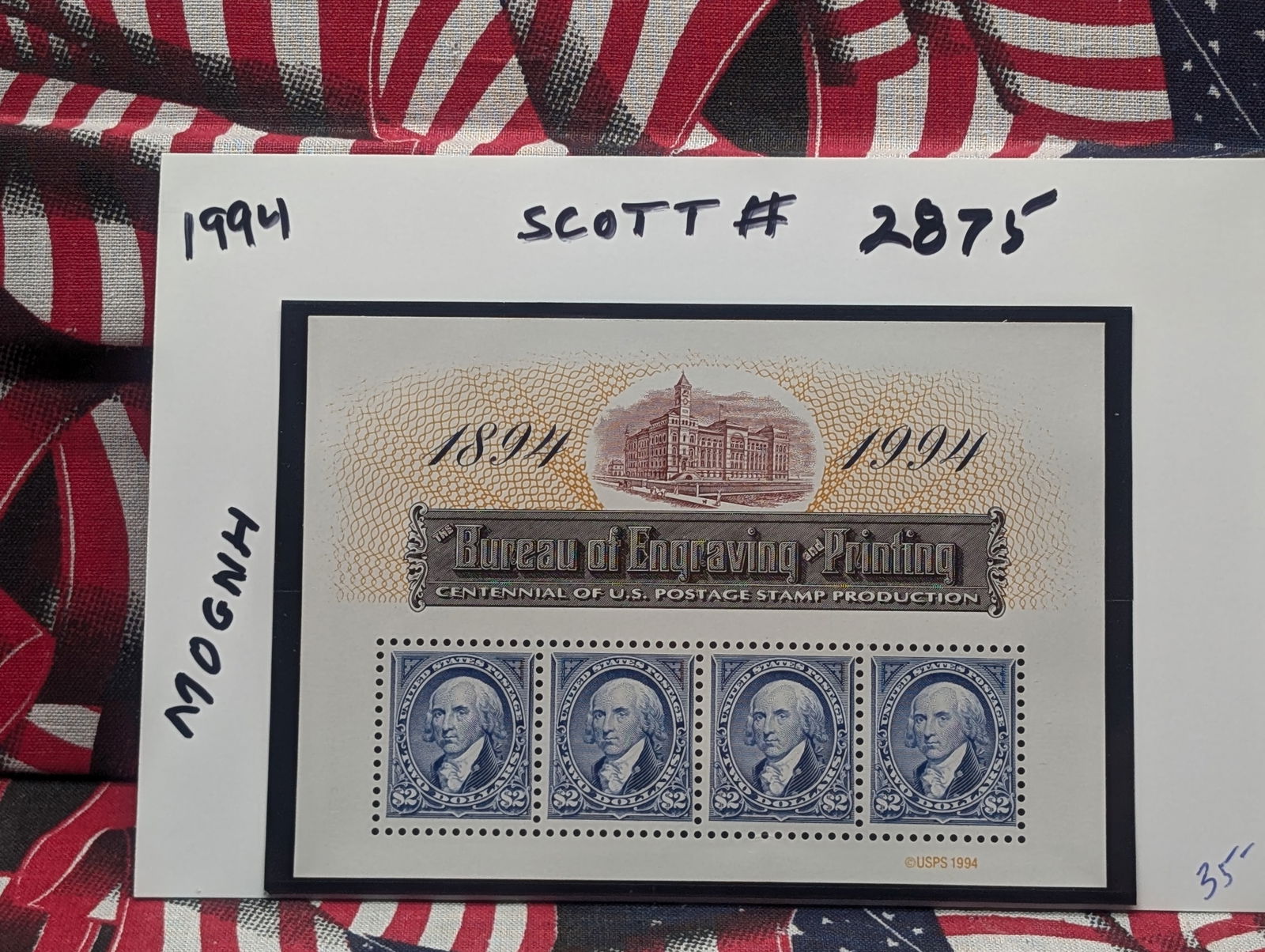 1994 James Madison Two Dollar U.S. Stamps In Sheet Scott# 2875 (1 of 2)