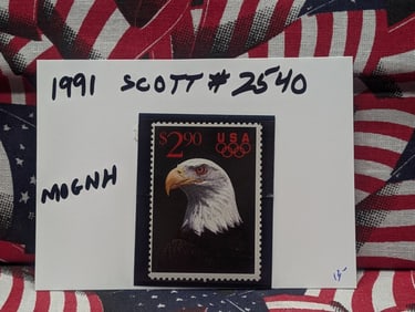 1991 Eagle w/Olympic Rings Two Dollar Stamp Scott# 2540