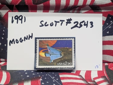 1991 Futuristic Space Plane $2.90 Stamp, Scott # 2543, MOGNH