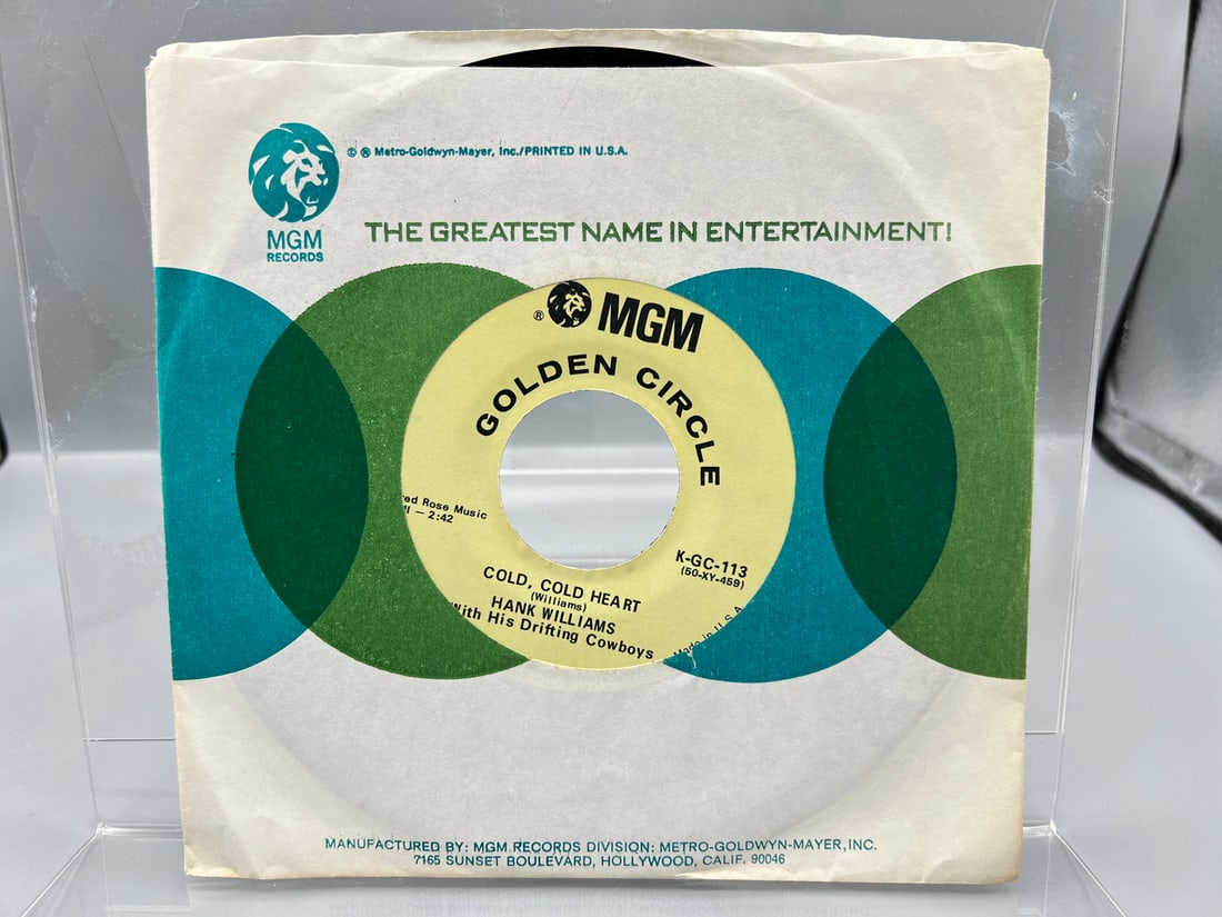 Unknown Release Date Hank Williams With His Drifting Cowboys I'm So Lonesome I Could Cry/Cold, Cold (1 of 4)