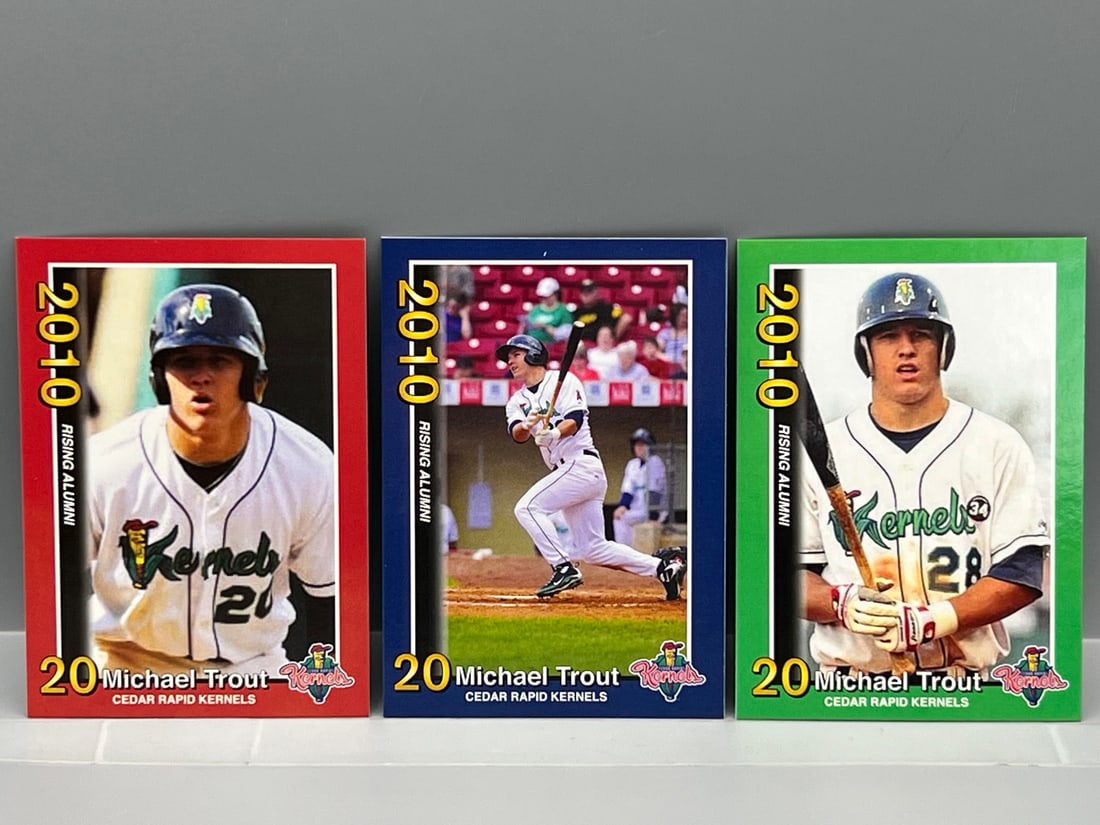 2010 Cedar Rapids Kernels Mike Trout Minor League Rising Alumni Complete Set (1 of 2)