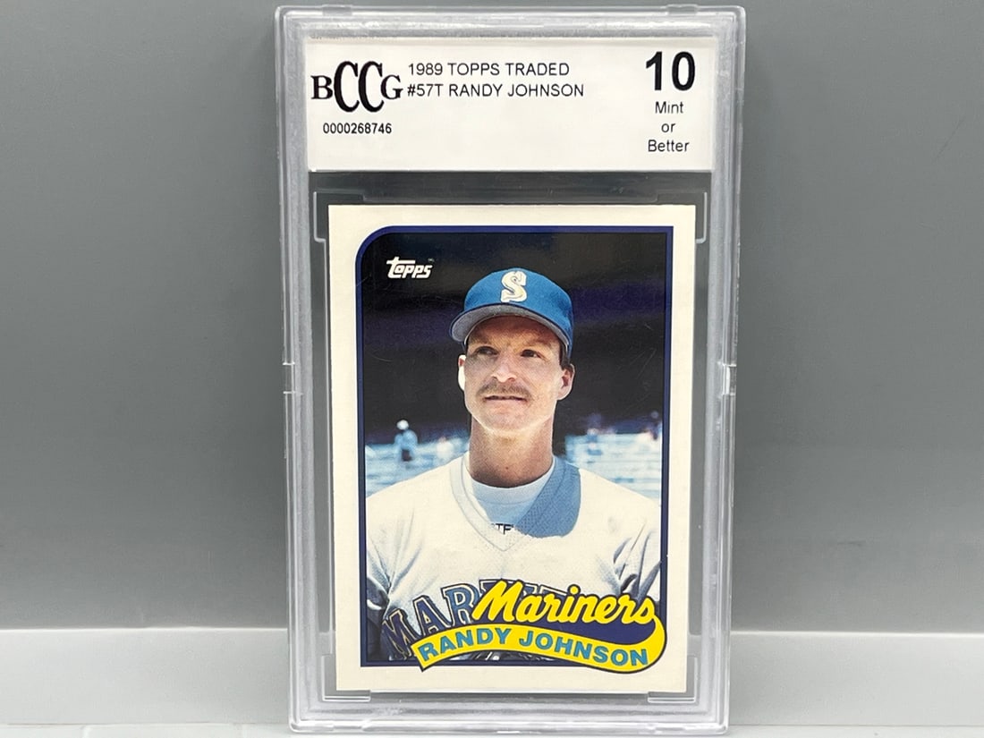 1989 Topps Traded Randy Johnson RC #57T BCCG Mint or Better 10: 1989 Topps Traded Randy Johnson RC #57T BCCG Mint or Better 10