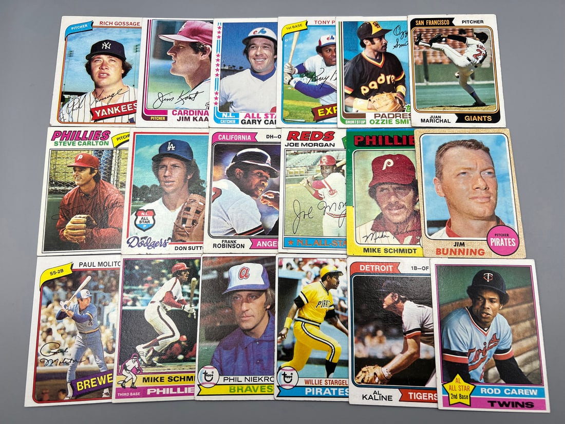 Lot of (18) Assorted Vintage Baseball Star Player Cards - Varying Conditions (1 of 5)