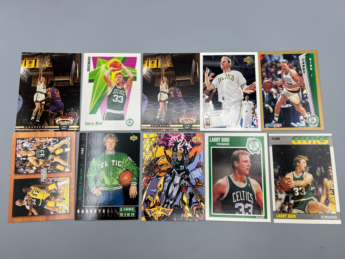 Lot of (10) Larry Bird Basketball Cards W/ 1987 Fleer #11 - Varying Conditions (1 of 3)