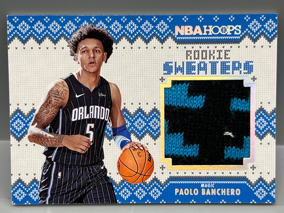 2022-23 Panini Hoops Paolo Banchero Rookie Sweaters Relic #RS-PB: 2022-23 Panini Hoops Paolo Banchero Rookie Sweaters Relic #RS-PB
