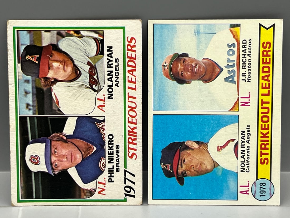 1978 Topps Nolan Ryan Strikeout Leaders #206 & 1979 Topps Nolan Ryan Strikeout Leaders #6 (1 of 2)