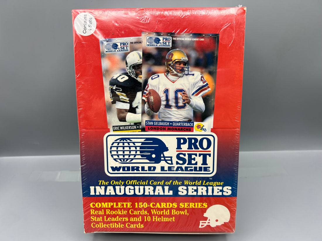 1990 Pro Set World League Football Factory Sealed Box w 4 Individual Box Sets Inside (1 of 2)
