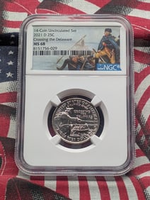 2021-D Crossing the Delaware Quarter - NGC MS68