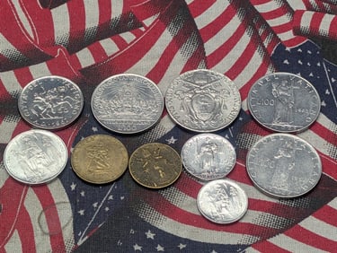 Ten Various Vintage Vatican Coins