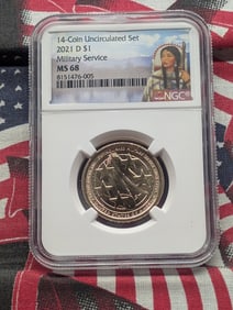 2021-D Sacagawea Military Service Dollar - NGC MS68