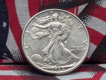 1936 Walking Liberty Silver Half Dollar - AU