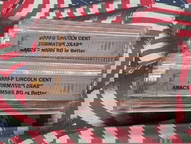 2 Full Tubes of 2009-P&D Lincoln Formative Years Cents - ANACS Cert. MS65 RD or BETTER (100 Coins)