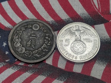 1905 Japan 2 Sen & 1938-A Germany 5 Silver Reichsmark (2 PCS)
