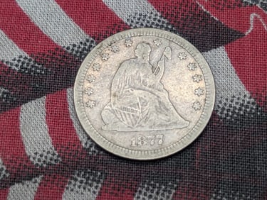 1877-CC w/ Motto Seated Liberty Quarter - FINE