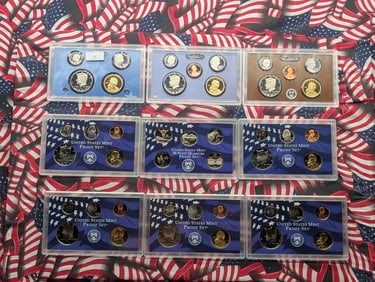 Large Lot of Partial U.S. Mint Proof Sets - 2000-2011 (9 PCS) - All Partial Sets