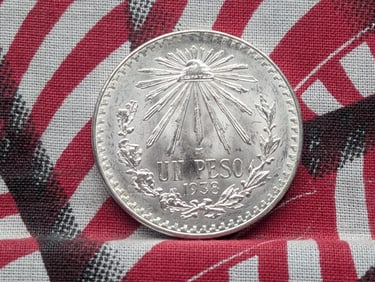 1938 Mexico 1 Silver Peso - GEM BU