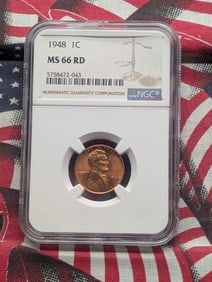 1948 Lincoln Wheat Cent - NGC MS66 RD