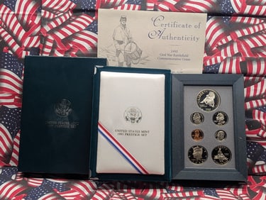 1995-S U.S. Mint Prestige Set in OGP w/ COA - Includes Civil War Battlefield Commemorative 90%