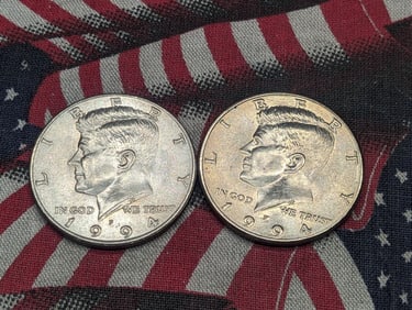 (2) 1994-P Kennedy Half Dollars, UNC