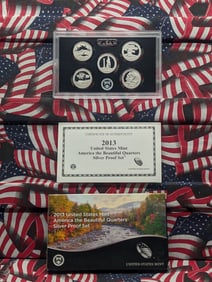 2013 -S U.S. Mint America The Beautiful Quarters Silver Proof Set In OGP With COA
