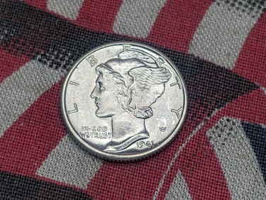 1941-D FSB Mercury Silver Dime - GEM BU