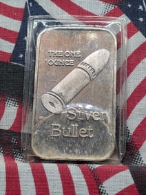 1 Oz. .999 FINE SILVER - Silver Pew Pew Designed Art Bar in Sealed Plastic