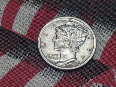 1916 Mercury Silver Dime - GEM BU - First Year