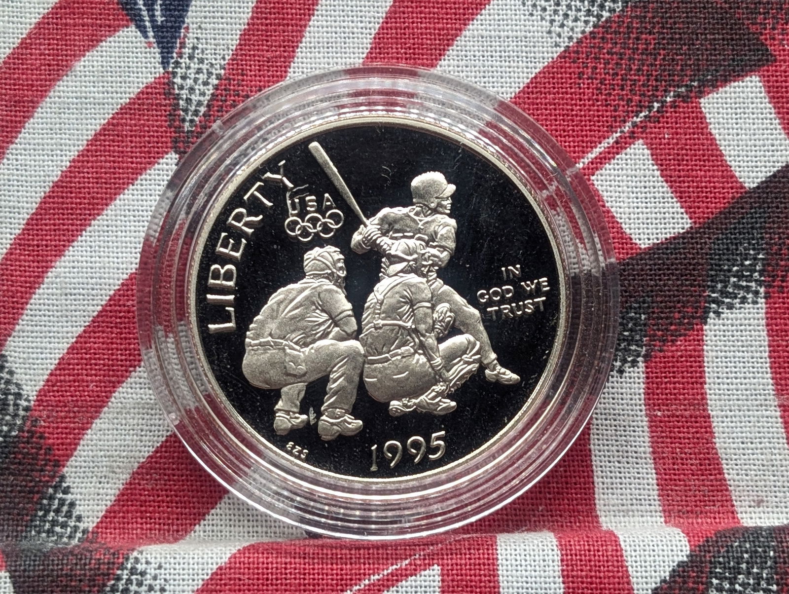 1995-S PROOF Atlanta Olympic Baseball Commemorative Half Dollar in Capsule (1 of 2)