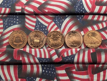 1 Oz. Each .999 FINE COPPER Various Designed Rounds (5PCS)
