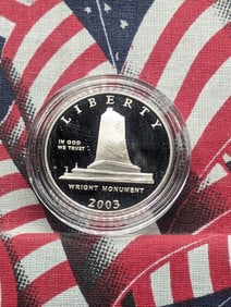 2003-P PROOF Wright Brothers Memorial Commemorative Half Dollar in Capsule