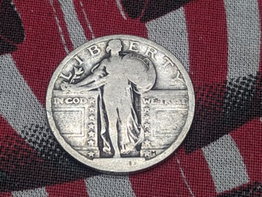 1921 Standing Liberty Silver Quarter w/ "1" Showing - GOOD/VG