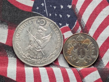 1800-A Austria 1 Kreuzer & 1960 Turkey 10 Silver Lira (2 PCS)